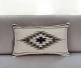 12" X 20" Gray and Brown Cotton Throw Pillow