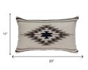 12" X 20" Gray and Brown Cotton Throw Pillow