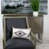 12" X 20" Gray and Brown Cotton Throw Pillow