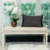 Jet Black And White Woven Lumbar Pillow