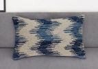 Shades Of Blue Waves Lumbar Throw Pillow
