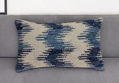 Shades Of Blue Waves Lumbar Throw Pillow