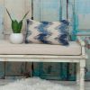 Shades Of Blue Waves Lumbar Throw Pillow