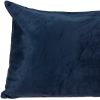 Inky Blue Velvet Lumbar Throw Pillow
