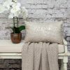 Natural Wheat And Silver Throw Pillow