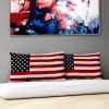 16" X 24" Red Blue and White Cotton Throw Pillow
