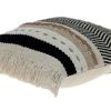 18" Black White And Tan Textured Pillow