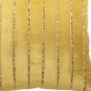 20" Glam Gold Striped Velvet Throw Pillow With Sequins