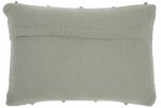14" X 20" Light Gray Chevron Cotton Blend Lumbar Throw Pillow With Texture