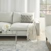 14" X 20" Light Gray Chevron Cotton Blend Lumbar Throw Pillow With Texture