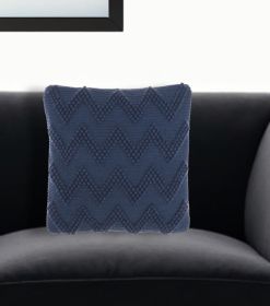 Dark Blue Chevron Detail Throw Pillow