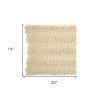 Cream Pom-Pom Detailed Lumbar Pillow