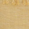 18" Yellow Polyester Blend Throw Pillow With Tassels