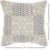 20" Indigo And Ivory Geometric Cotton Throw Pillow