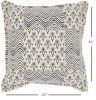 Indigo And Ivory Floral Waves Throw Pillow