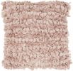 20" Light Pink Cotton Blend Shag Throw Pillow