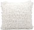 20" X 20" White Cotton Blend Textured Shag Throw Pillow