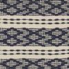 20" Navy Blue and Ivory Geometric Cotton Throw Pillow With Fringe
