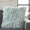 Shaggy Chic Teal And Ivory Throw Pillow