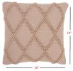 18" Blush Geometric Cotton Blend Throw Pillow