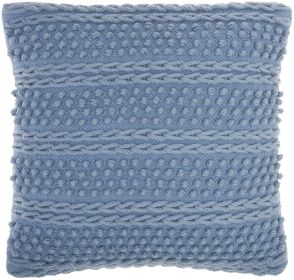 Soft Blue Textured Dots And Stripes Throw Pillow