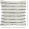 18" Pale Blue And Ivory Textured Stripes Throw Pillow