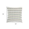 18" Pale Blue And Ivory Textured Stripes Throw Pillow