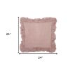 24" Pink Pillow With Ruffled Edges