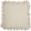 24" Beige Pillow With Ruffled Edges