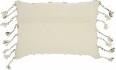 14" X 20" Brown and White Cotton Throw Pillow