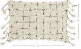 14" X 20" Brown and White Cotton Throw Pillow