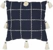 Boho Handcrafted Navy Accent Throw Pillow