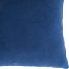 16" Navy and Ivory Velvet Throw Pillow