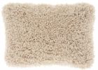 14" X 20" Beige Fabric Lumbar Throw Pillow