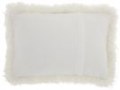 14" X 20" White Fabric Throw Pillow