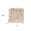 14" X 20" Beige Throw Pillow