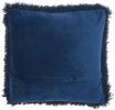 20" Plush Navy Shag Accent Throw Pillow