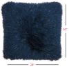 20" Plush Navy Shag Accent Throw Pillow