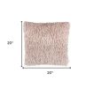 Square Blush Pink Shag Throw Pillow
