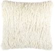 Square Ivory Shag Throw Pillow