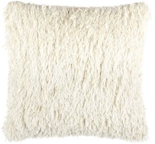 Square Ivory Shag Throw Pillow