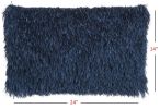 14" X 24" Long Navy Shag Throw Pillow