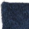 14" X 24" Long Navy Shag Throw Pillow