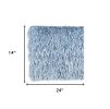 14" X 24" Long Ocean Blue Shag Throw Pillow