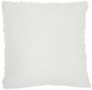 20" Sequined White Faux Fur Throw Pillow