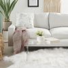 20" Sequined White Faux Fur Throw Pillow
