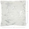 20" Sequined White Faux Fur Throw Pillow
