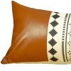 12" X 20" Brown and White Lumbar Throw Pillow Cover