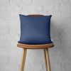 Solid Navy Blue Faux Leather Decorative Pillow Cover