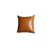 Xl Rustic Brown Faux Leather Lumbar Pillow Cover